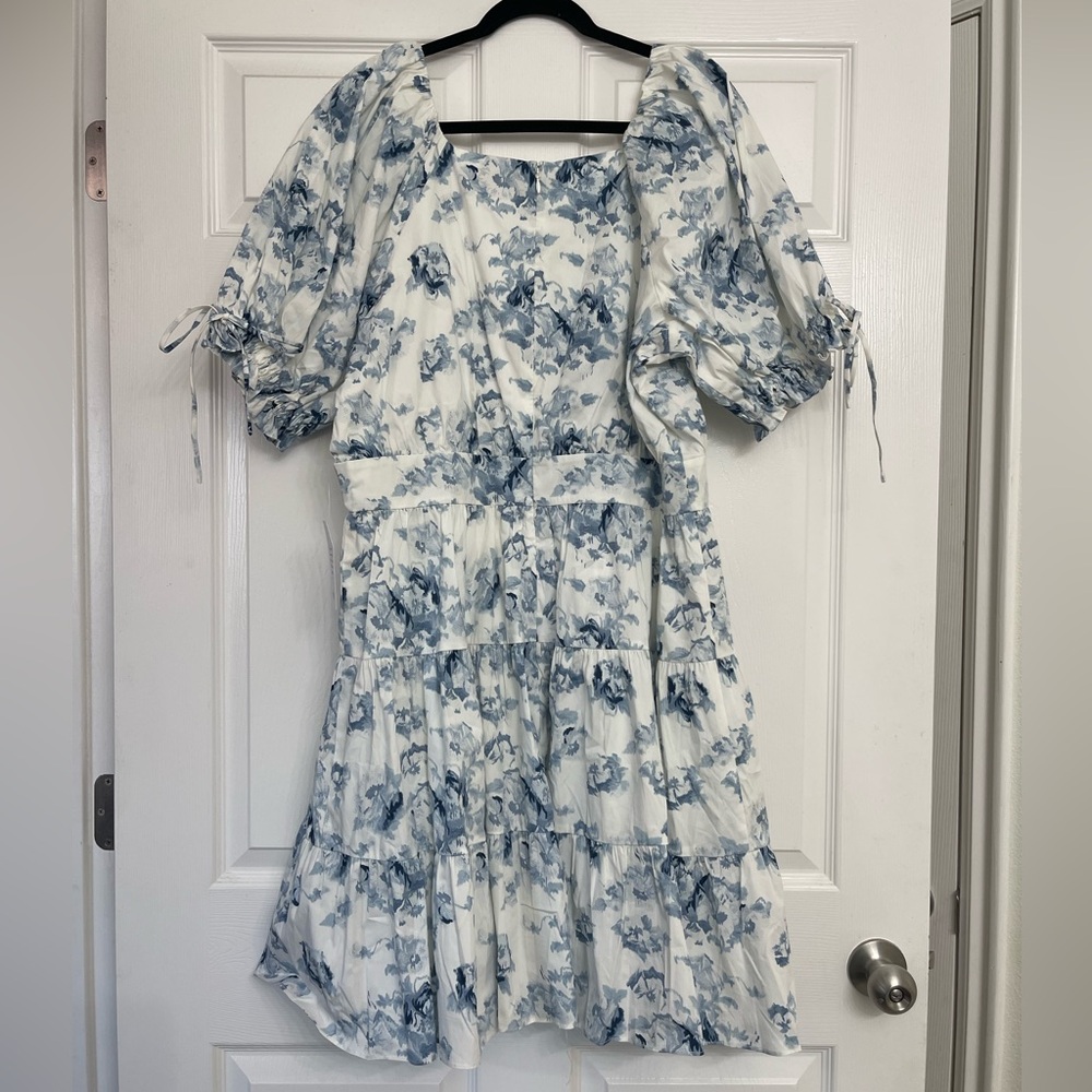 NWT Rachel Parcell Blue Ashley Blur Floral Dress | Size XXL - Picture 3 of 9